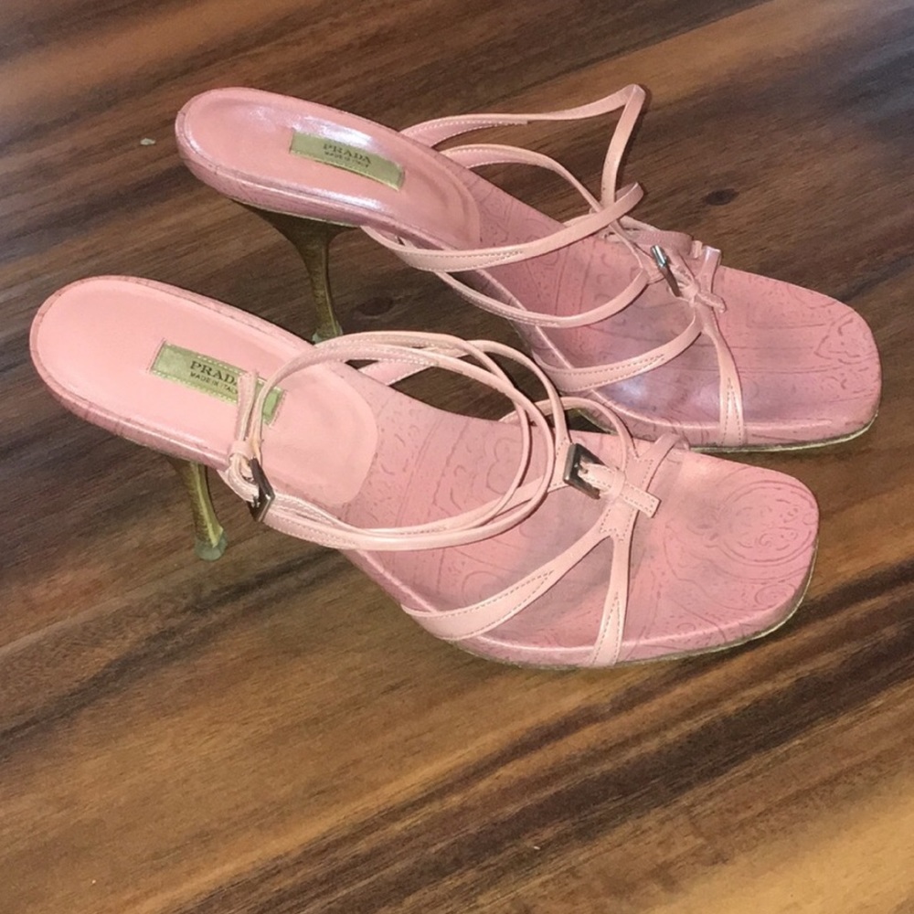 Prada pink straps sandals